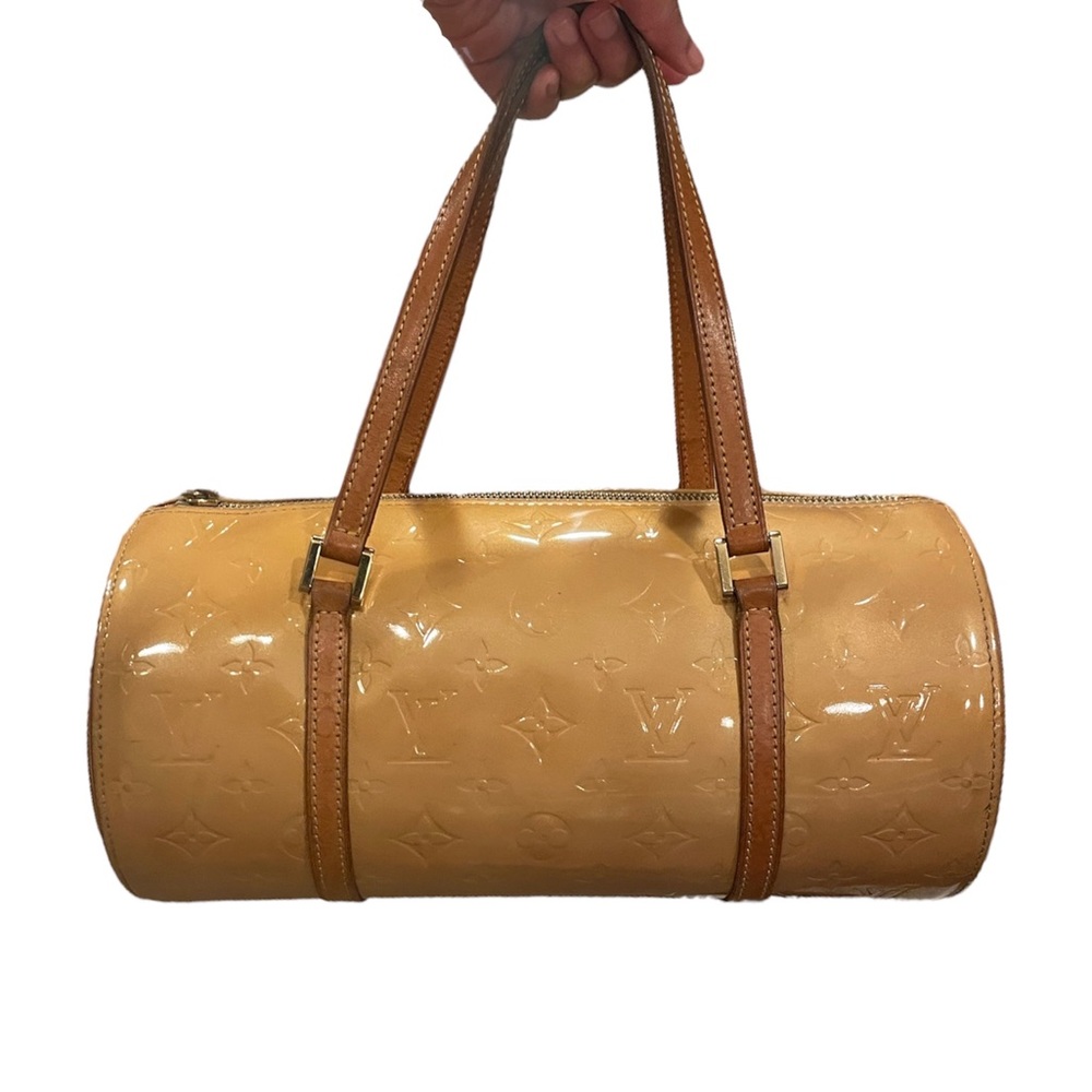 Louis Vuitton patent leather barrel bag